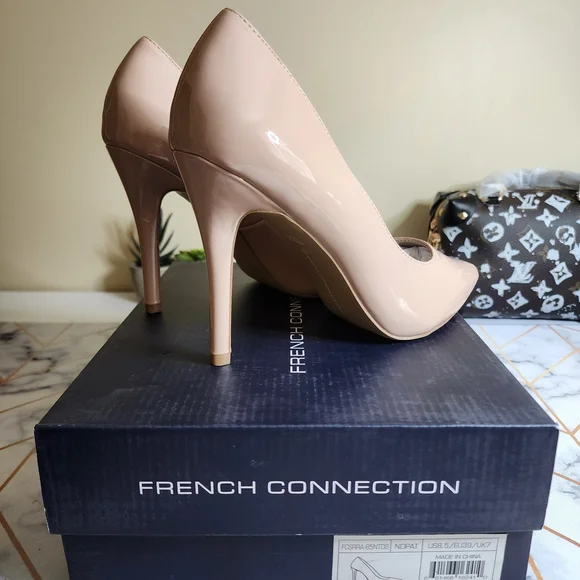 French Connection Nude Patent Leather Heels - Picture 2 of 7